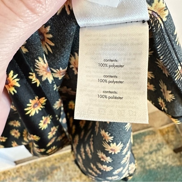 NWT WeWoreWhat 90s cowl midi dress black daisy print satin slip dress size 12 - Picture 6 of 10